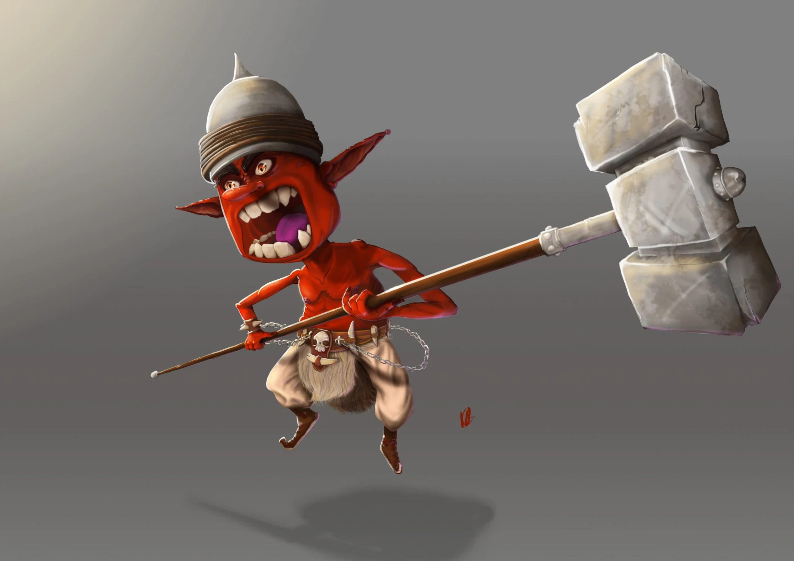 Red demon jumping